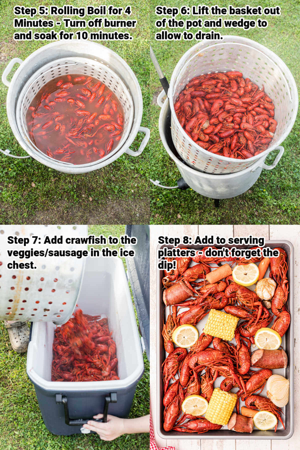 how to boil crawfish steps 5 through 8 - images
