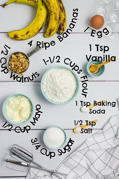 Banana bread ingredients