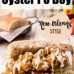 fried oysters on bread with remoulade sauce drizzled over top