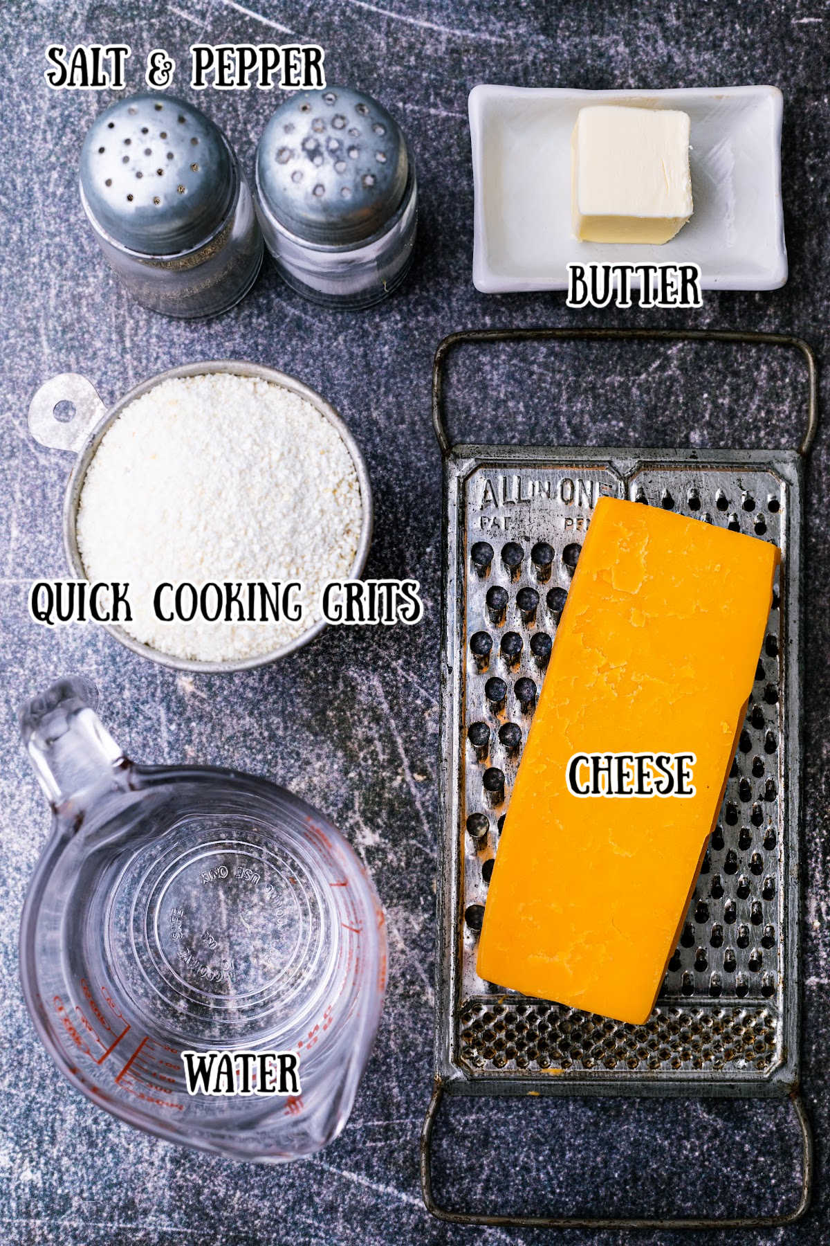 ingredients required for making cheese grits