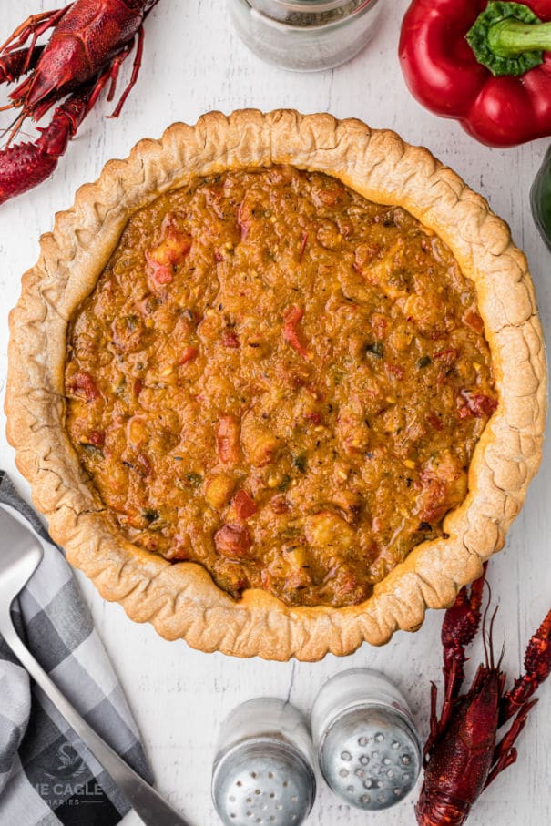 crawfish pie open with no crust on top