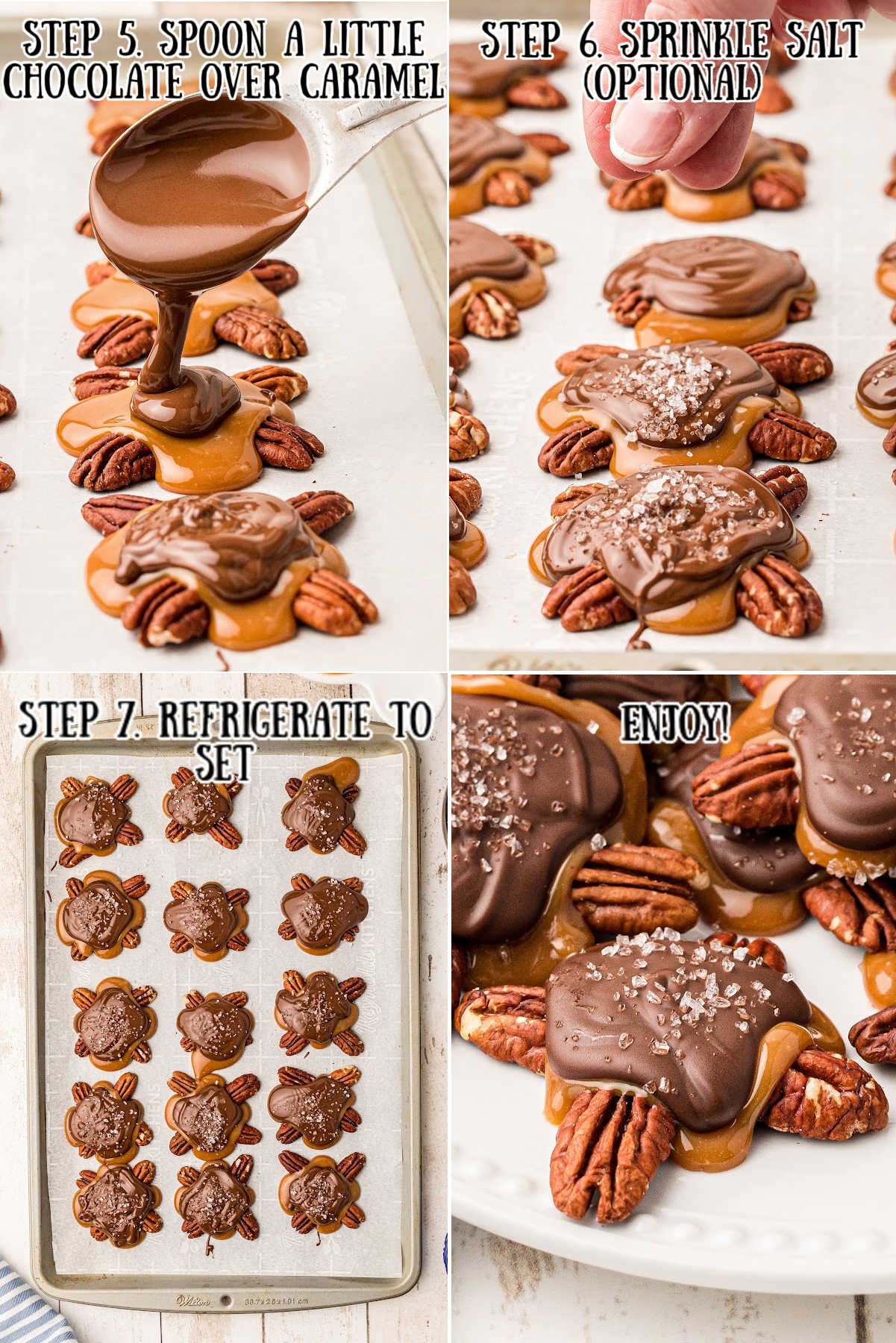 step by step photos for making chocolate turtles