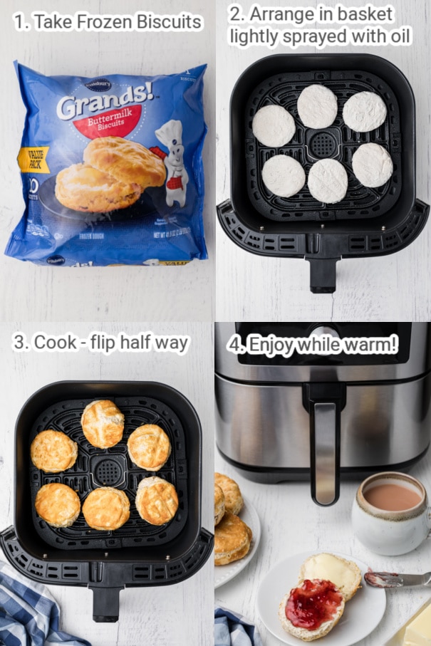 instructions on cooking biscuits in the air fryer