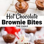 two images of hot chocolate brownie bites