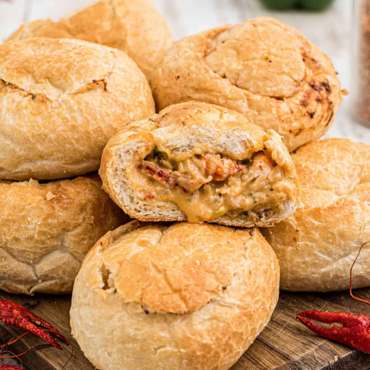 close up of a crawfish pistolette