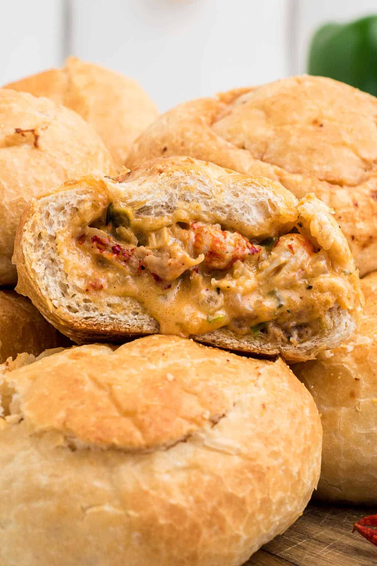 Close up of a crawfish pistolette
