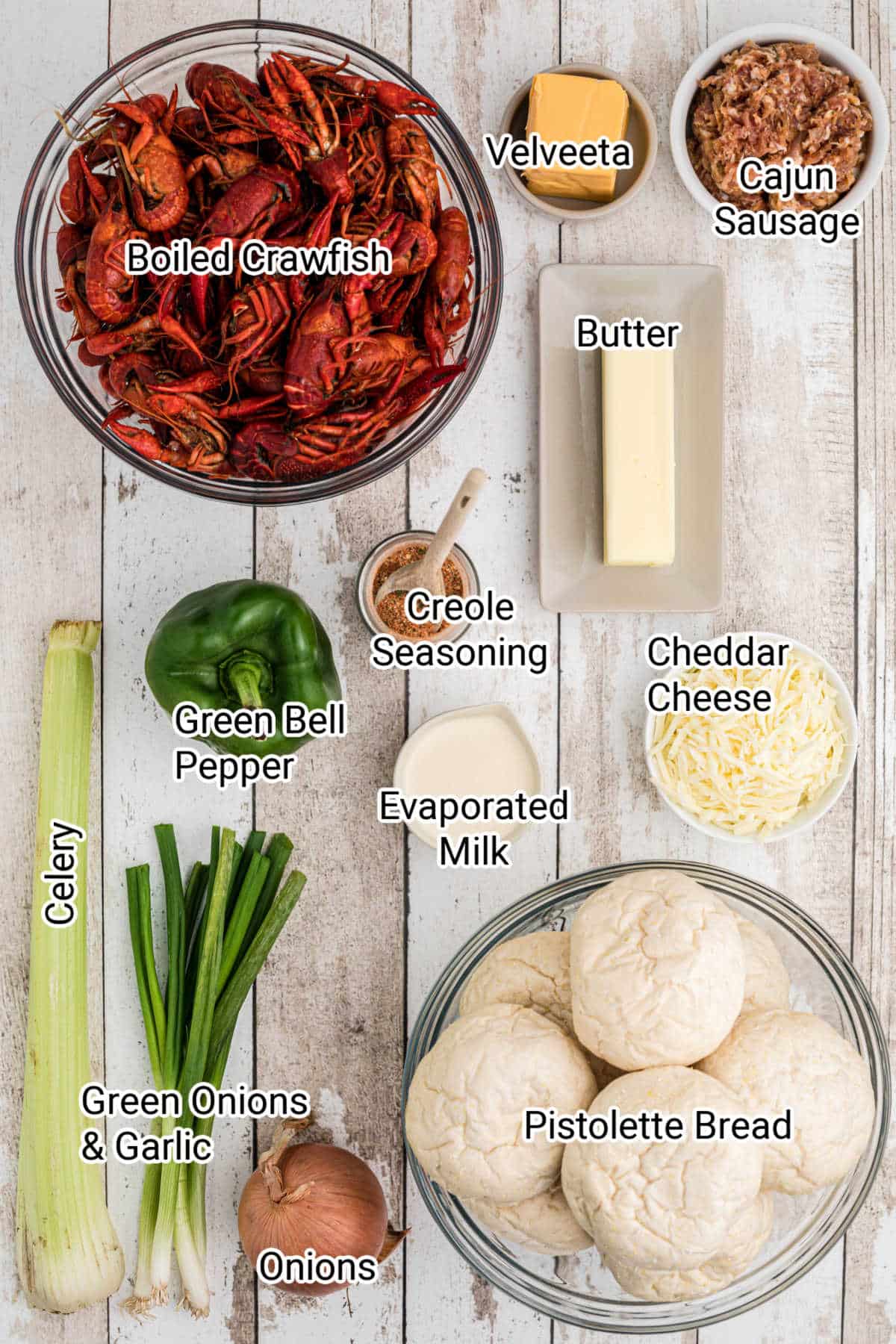 ingredients that go into a crawfish pistolette