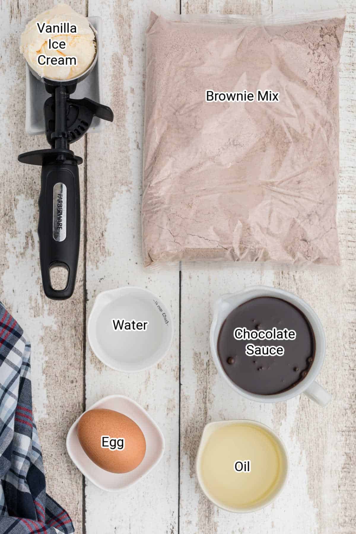 ingredients for a sizzling brownie all laid out