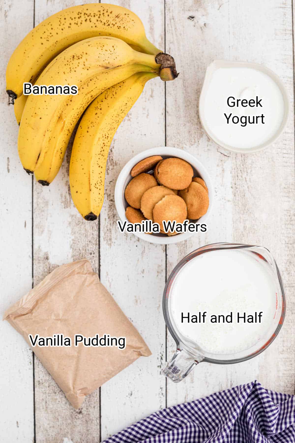 ingredients all laid out for banana pudding popsicles