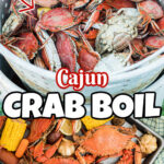 two images of a louisiana crab boil