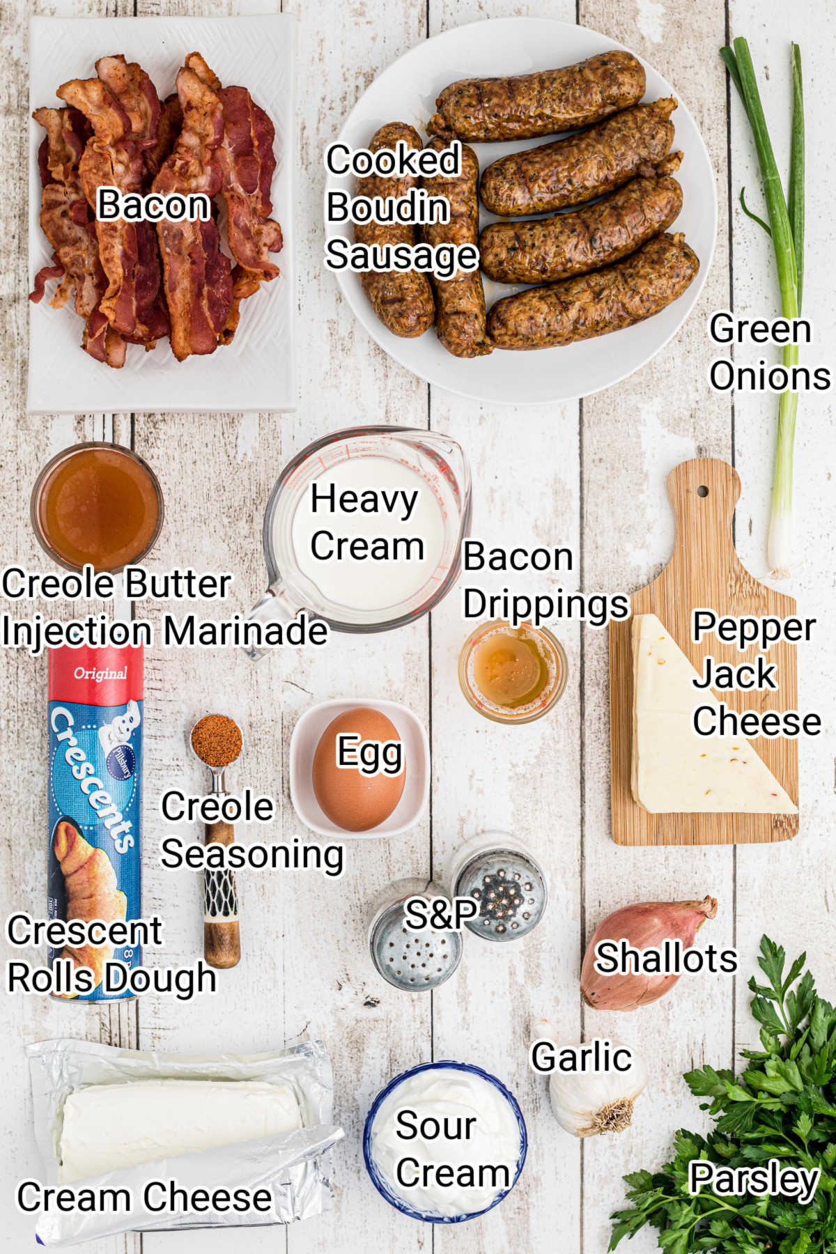 ingredients needed to make a boudin king cake