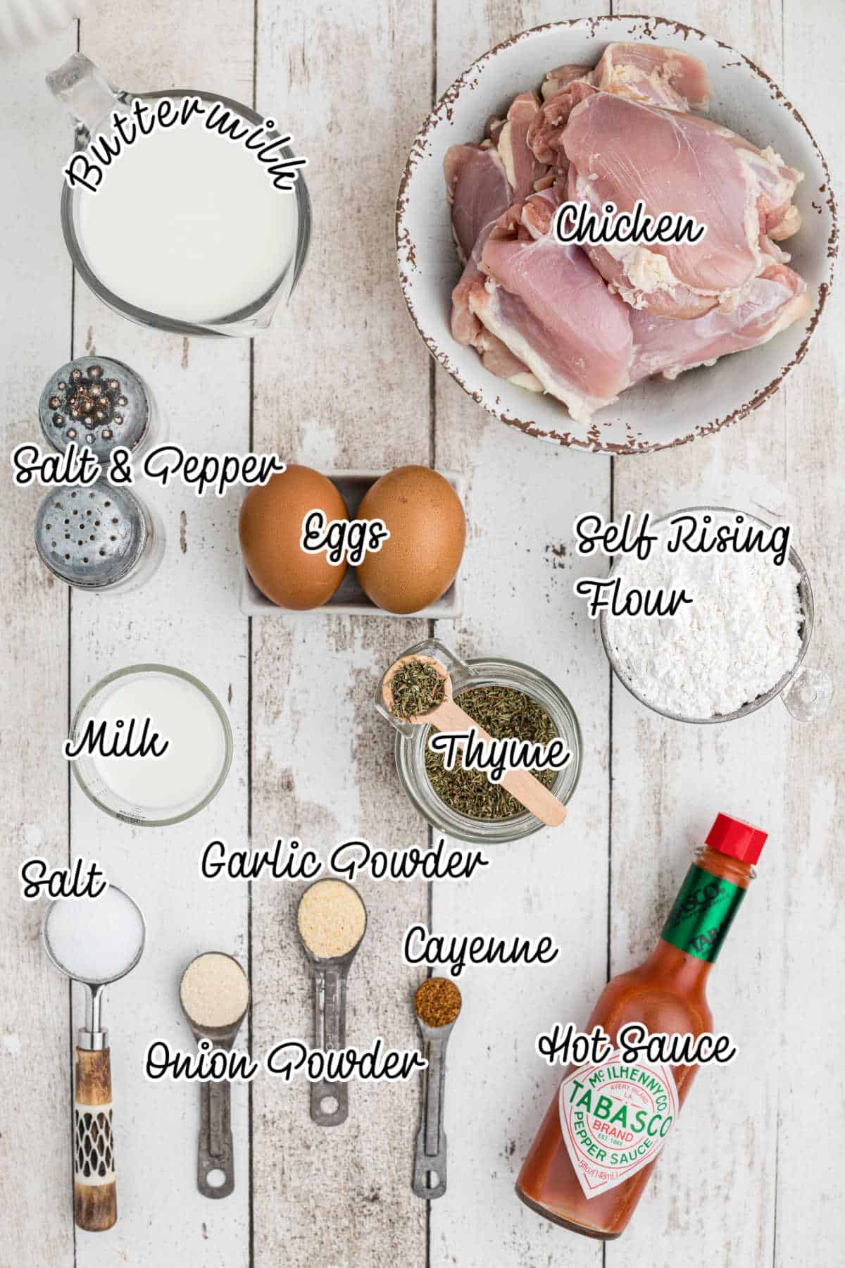 ingredients needed to make a copycat version of Bojangles fried chicken recipe.