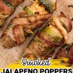 close up of smoked jalapeno poppers.