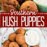 Two images for southern hush puppies that are sweet.