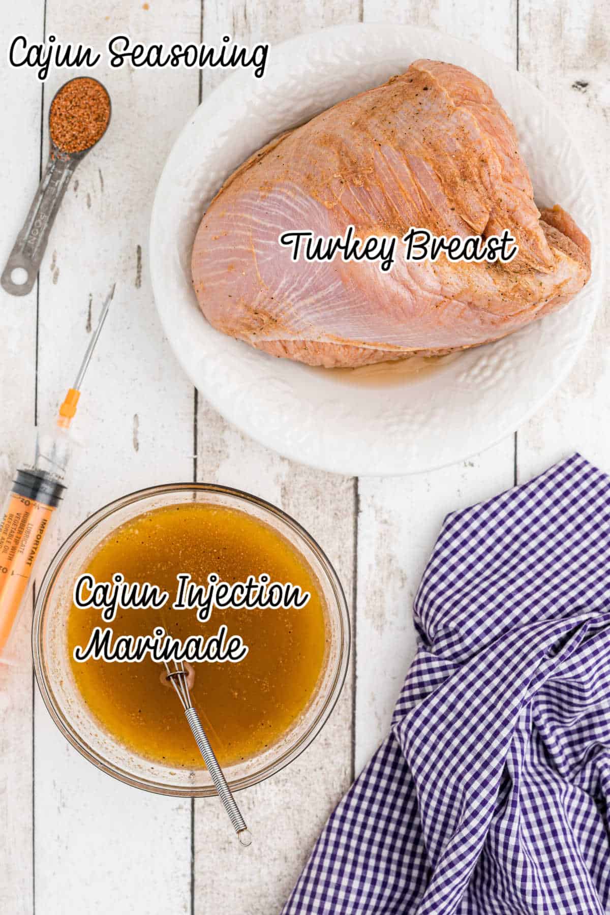 ingredients needed to make Cajun turkey breast.