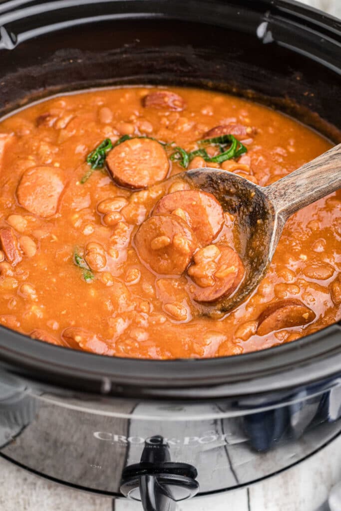Kielbasa and Baked Beans Slow Cooker Recipe | The Cagle Diaries