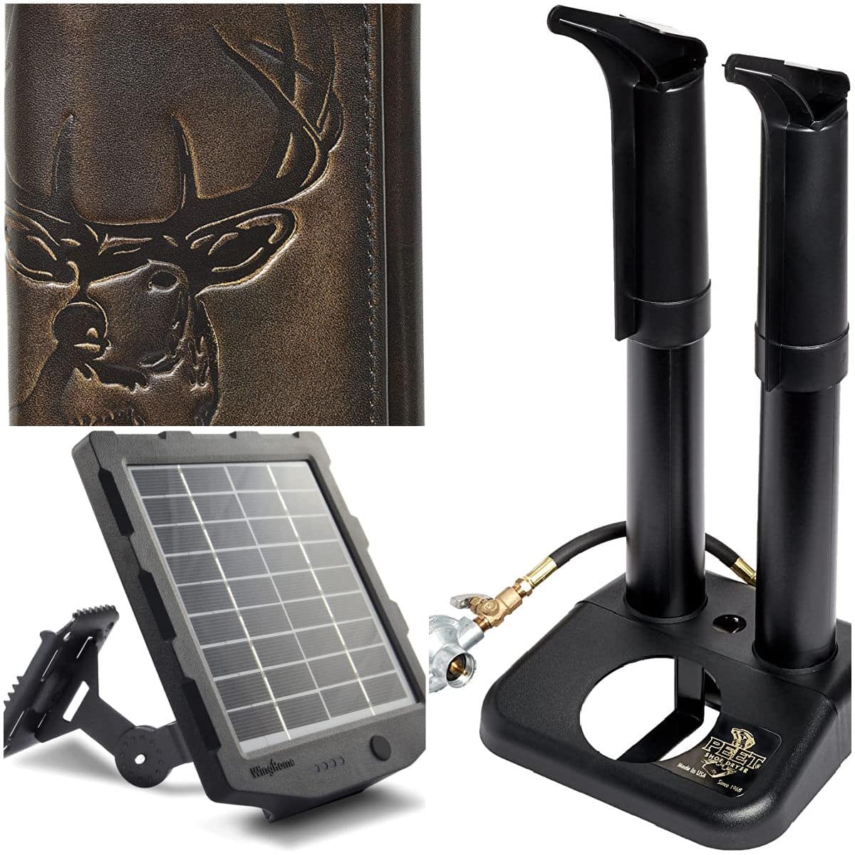 A collage of images of the perfect christmas gifts for deer hunters.