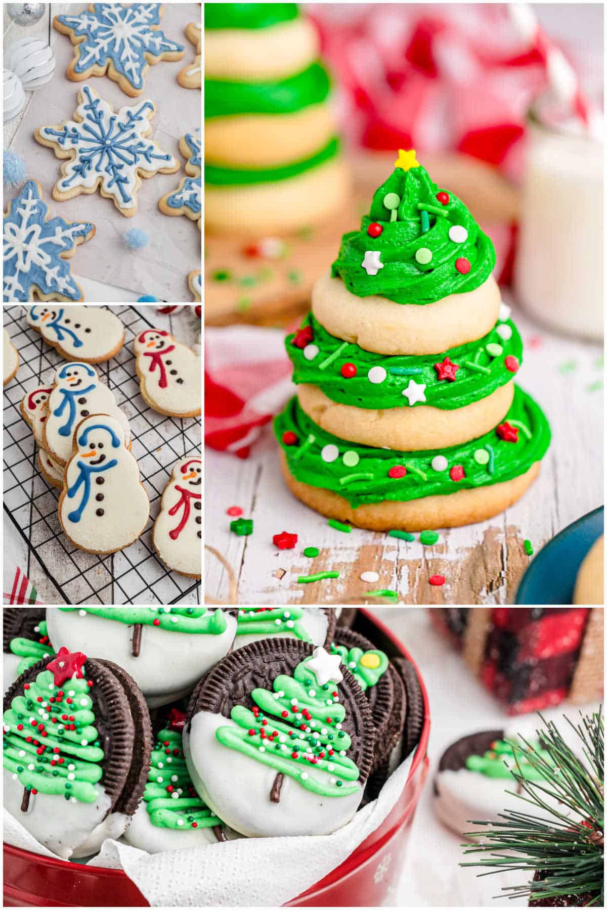 Collage of images of cookies, santa's favorite cookies.