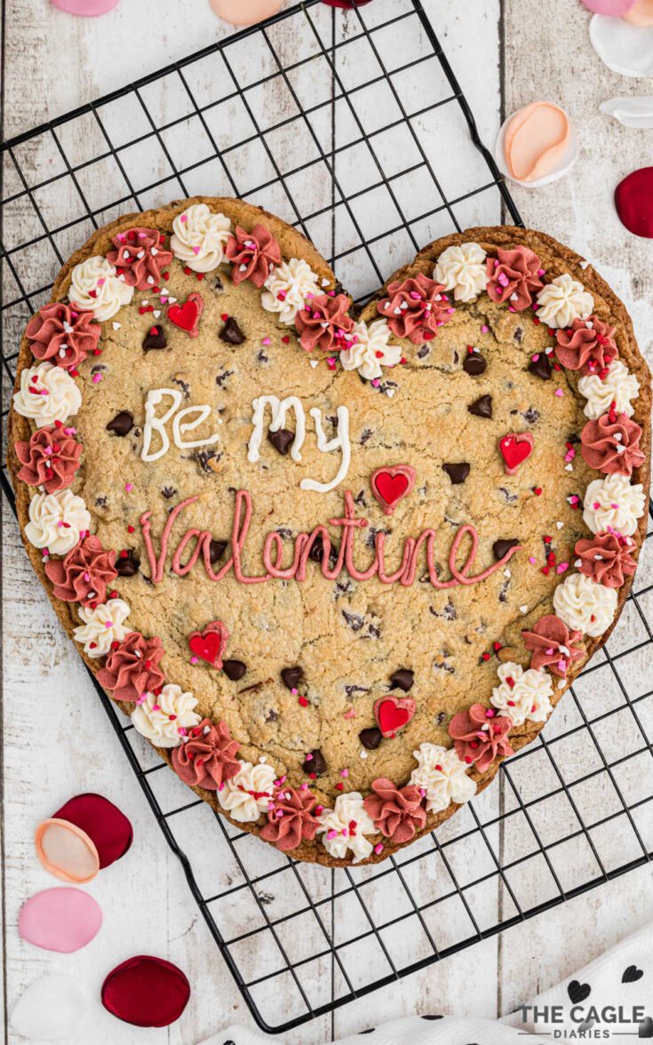 Giant Valentine's Day M&M Cookies