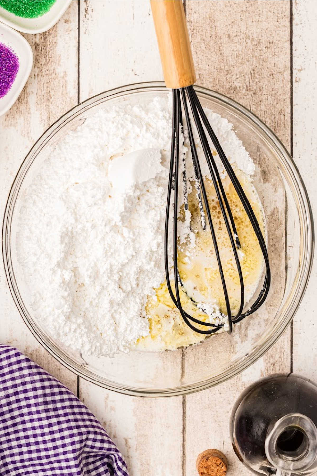 Sugar and butter being mixed together.