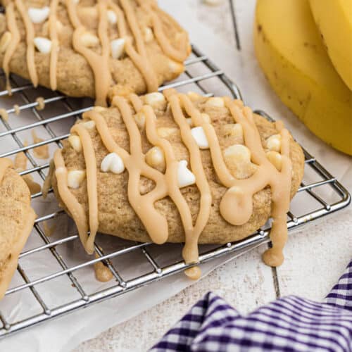 Bananas Foster Cookies image, cropped square.