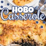 Hobo casserole collage with text overlay for pinterest.