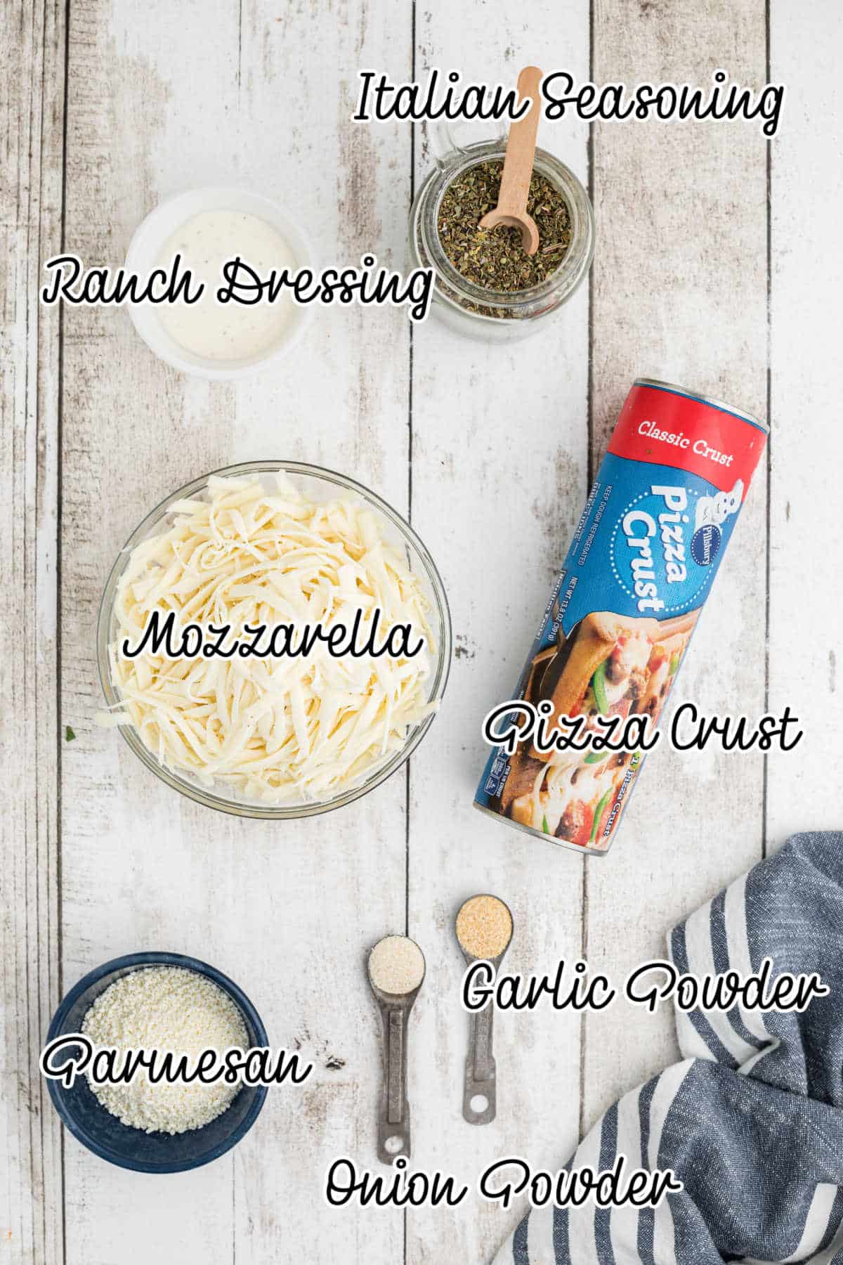 Ingredients needed to make an easy Italian Cheese Bread.