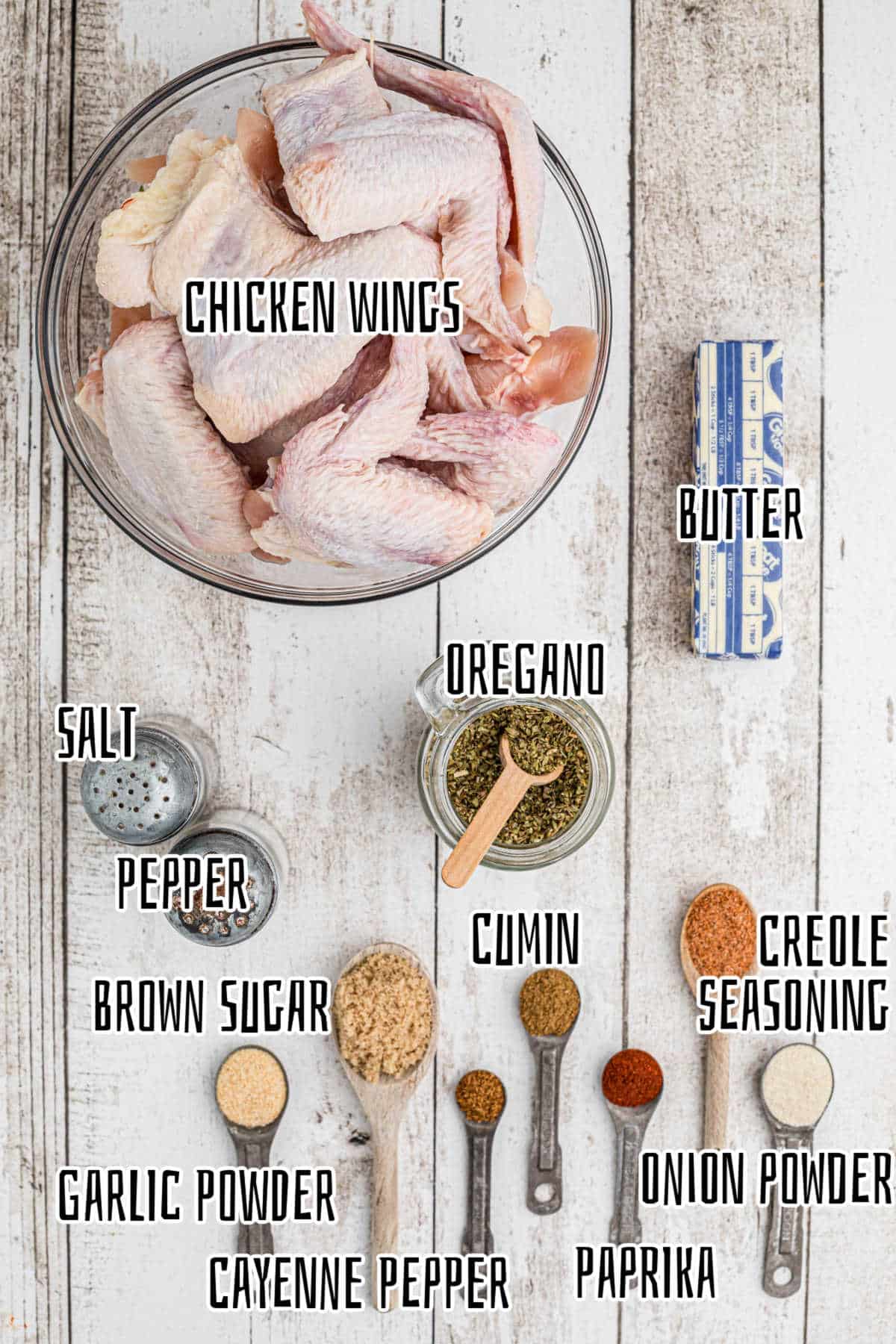 Ingredients needed to make Wingstop Louisiana Rub for Chicken Wings.