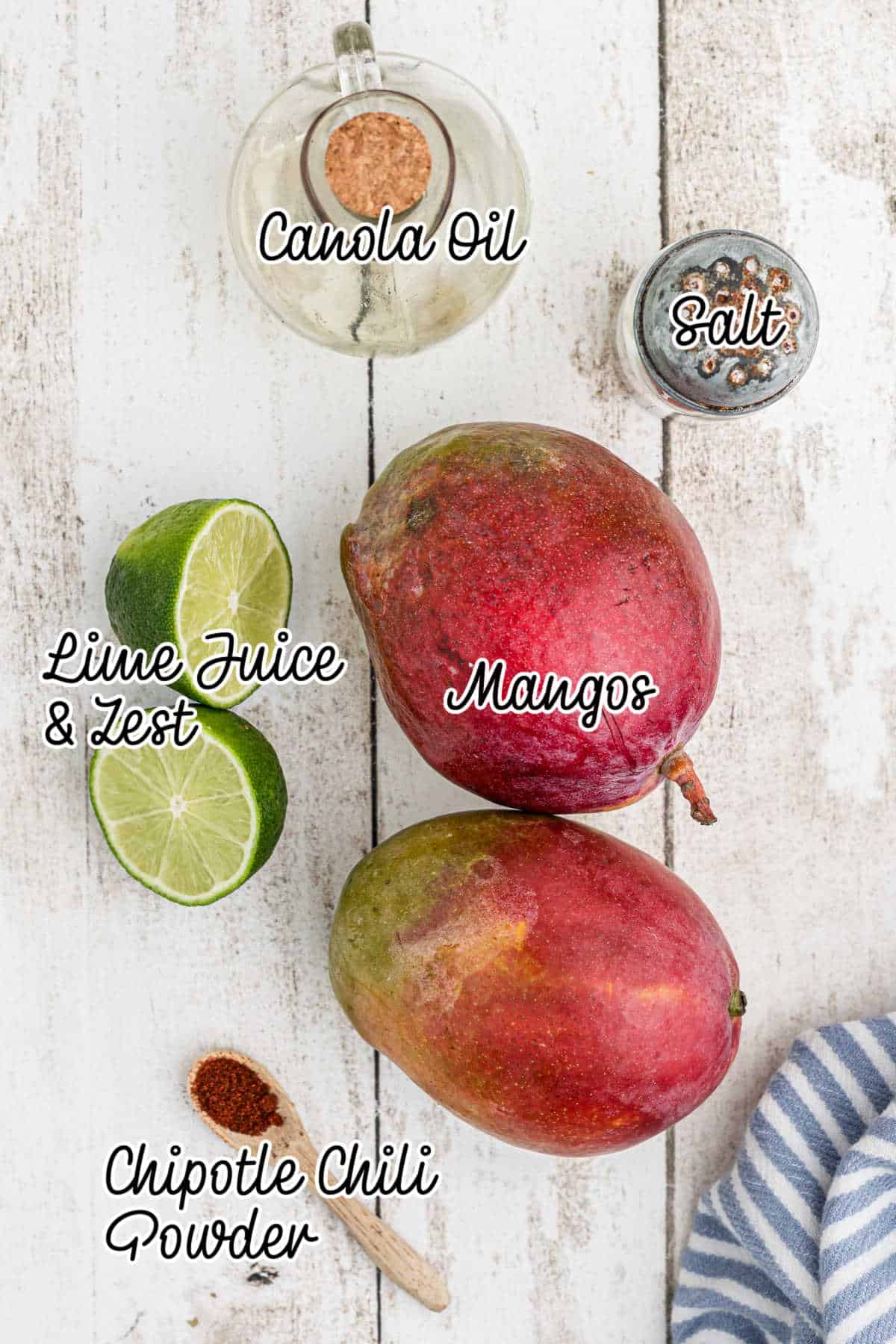 Ingredients needed to make grilled mango.