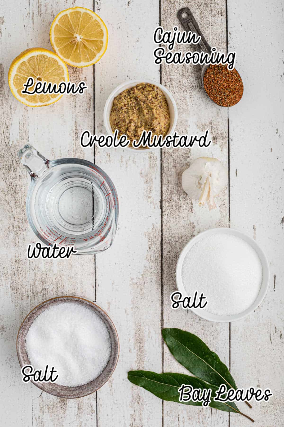 Ingredients needed to make a Cajun Turkey Brine.
