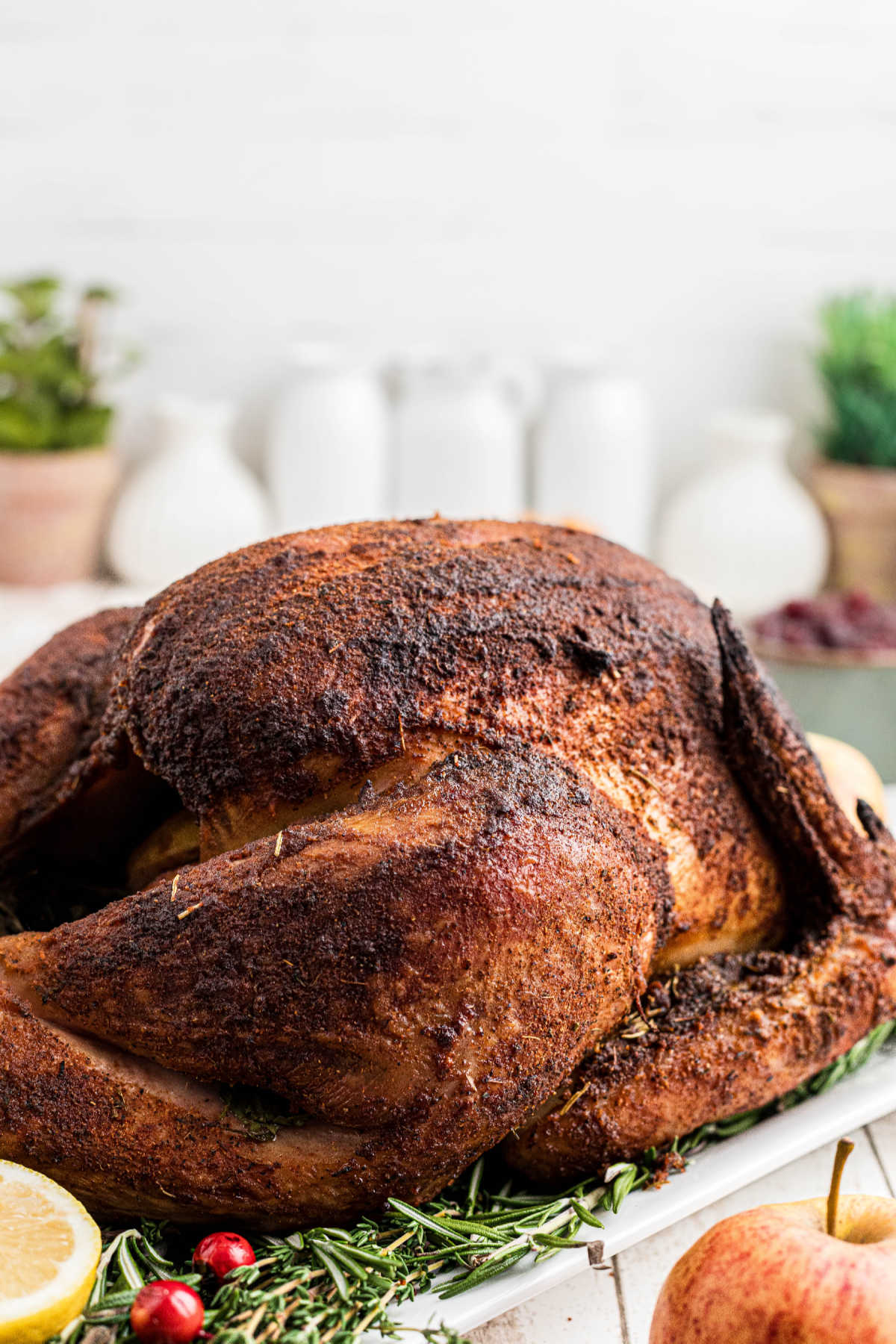 A smoked turkey resting.