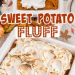 Long image showing sweet potato fluff.