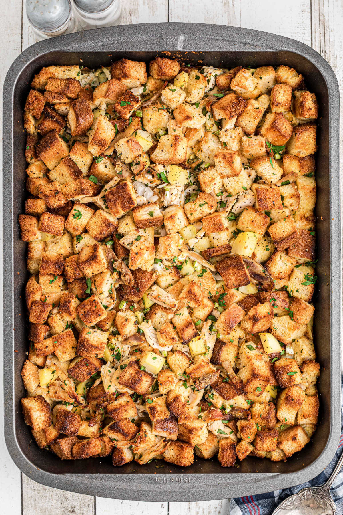 Turkey stuffing recipe freshly baked.