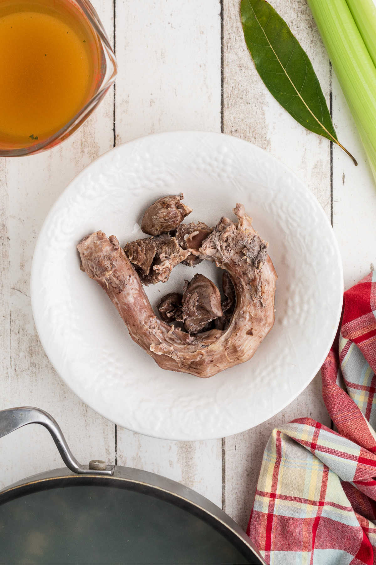 Some cooked turkey giblets in a bowl.