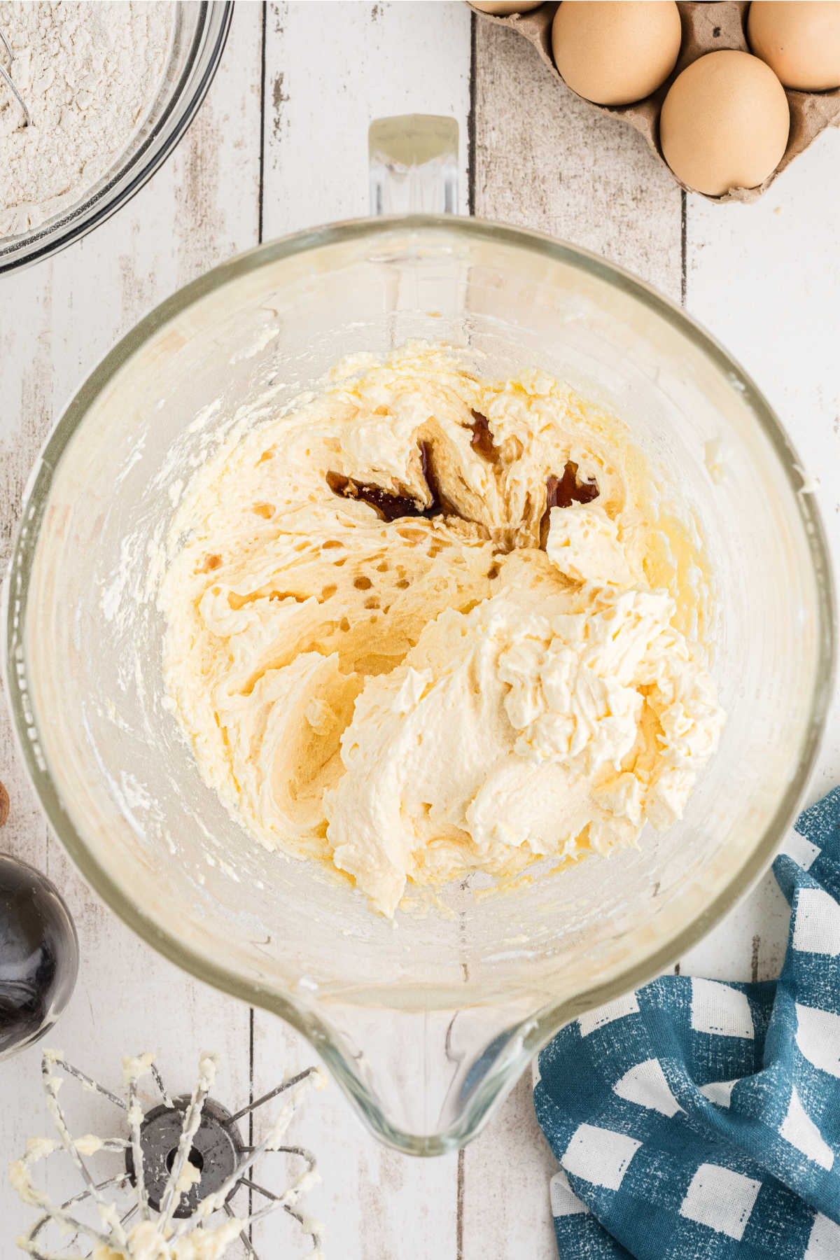 Vanilla added to a batter.